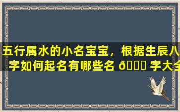 五行属水的小名宝宝，根据生辰八字如何起名有哪些名 🐅 字大全推荐